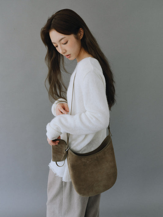 MOON BAG (SUEDE CAMEL)
