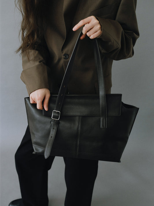 NOTE BUCKLE BAG (VINTAGE BROWN)