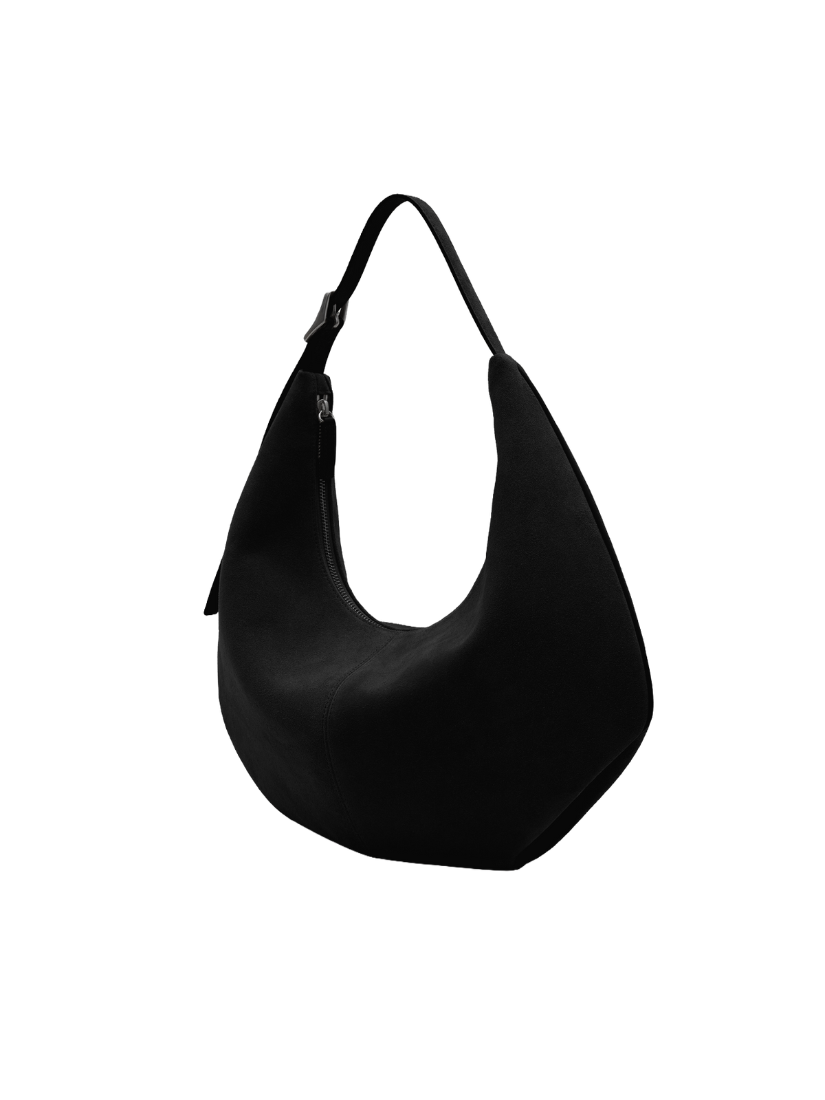 MOSSY HOBO BAG (SUEDE BLACK) - Atelier de LUMEN