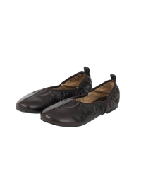 SHIRRING BALLET FLAT (ORGAN BROWN)