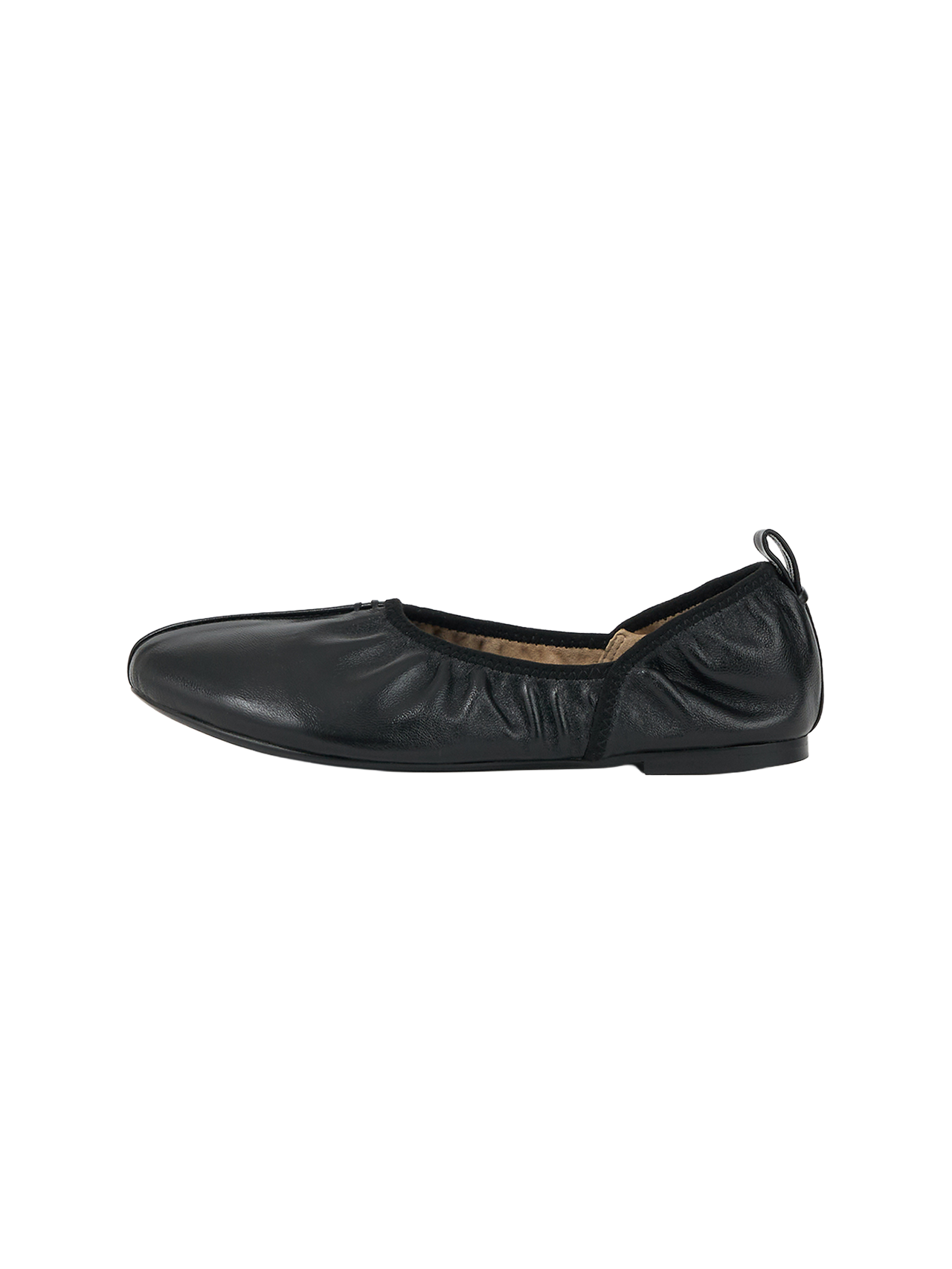 SHIRRING BALLET FLAT (SOFT BLACK)