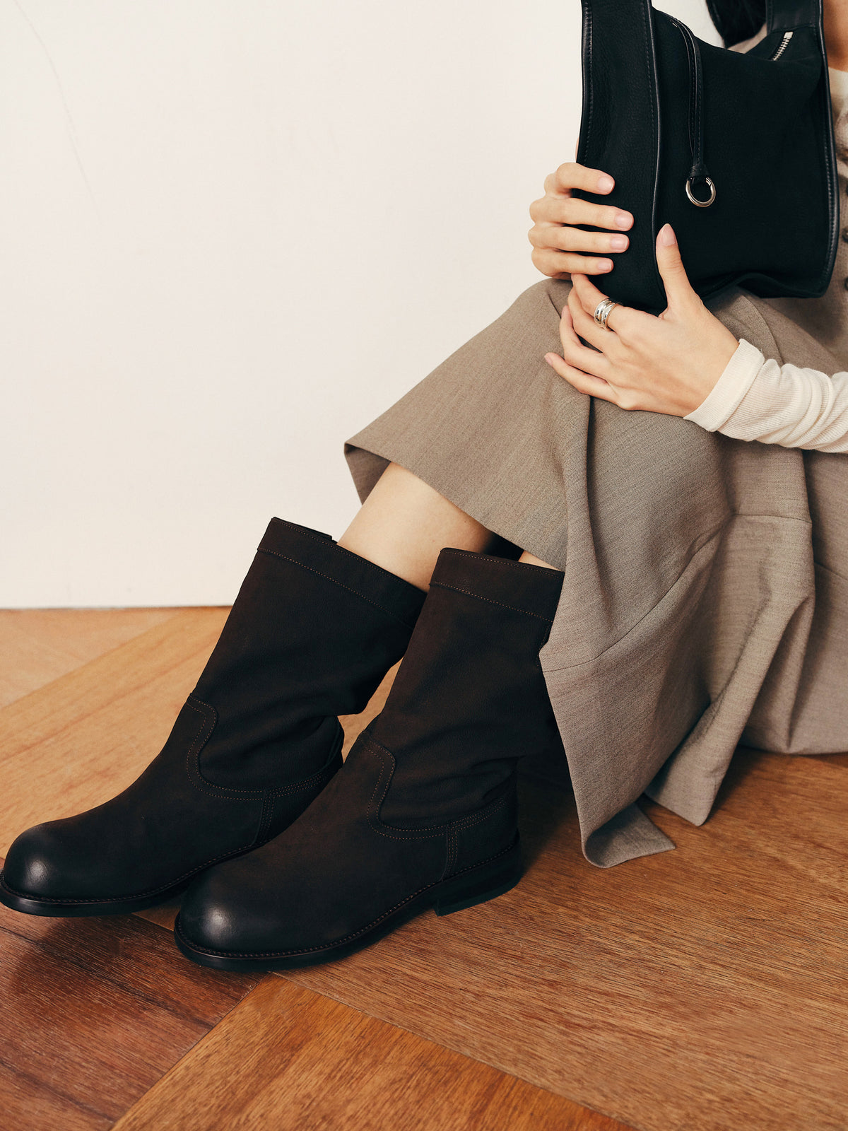 BUCKLE ENGINEER BOOTS (VINTAGE BROWN) - Atelier de LUMEN