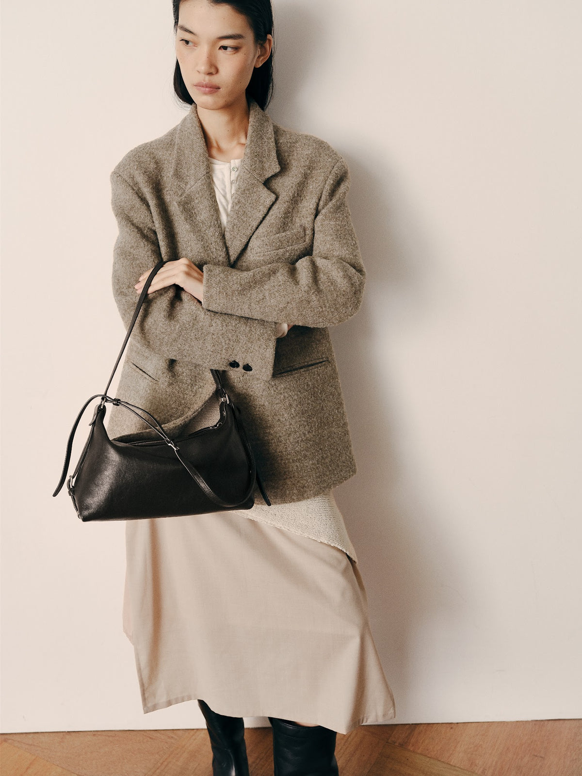 DOUBLE STRAP SHOULDER BAG (VINTAGE BROWN) - Atelier de LUMEN