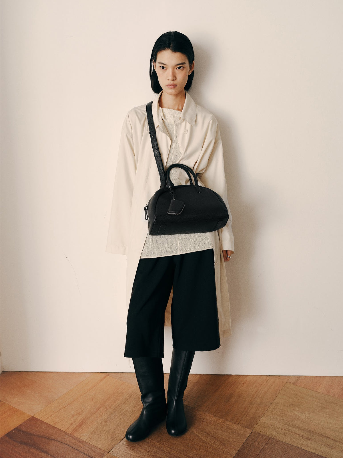 FADE BOSTON BAG (SOFT BLACK) - Atelier de LUMEN