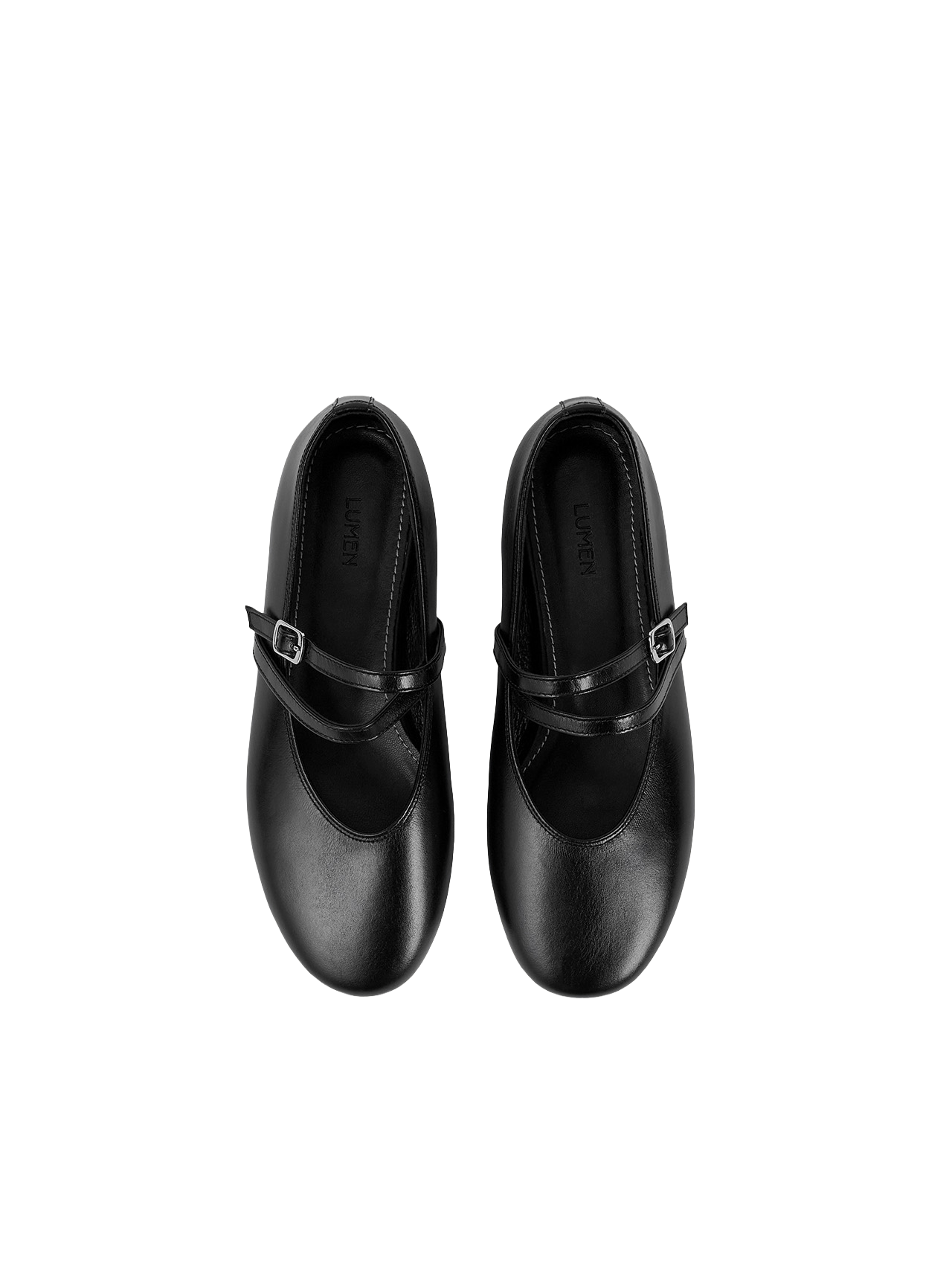 DOUBLE STRAP FLATS (SOFT BLACK)