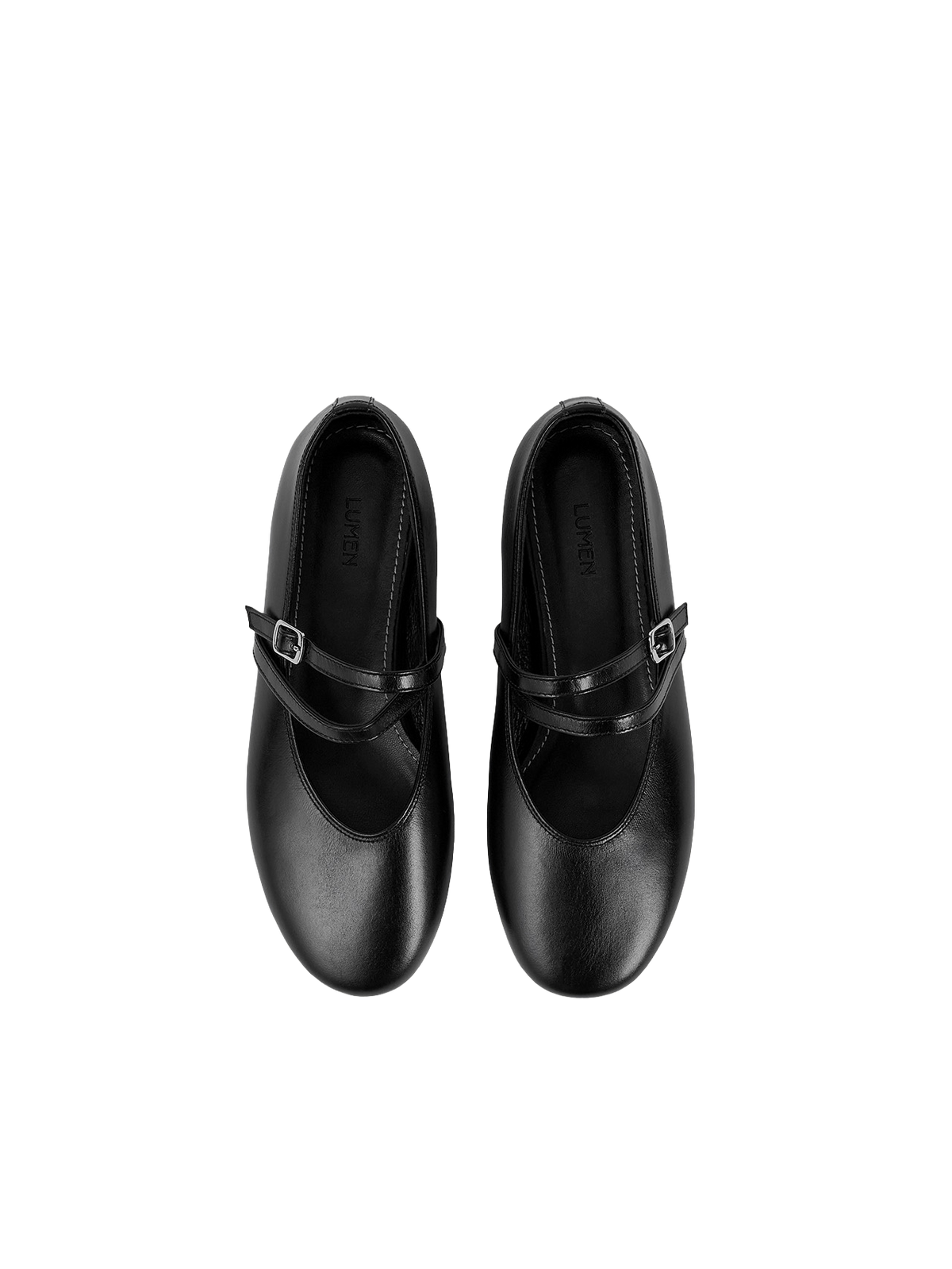 DOUBLE STRAP FLATS (SOFT BLACK) - Atelier de LUMEN