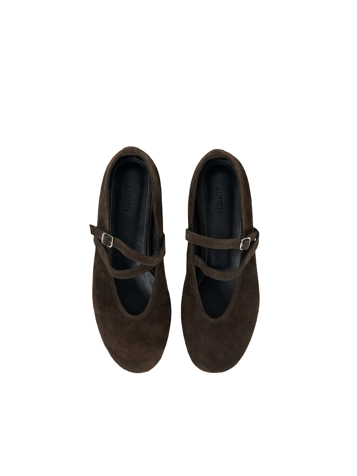 DOUBLE STRAP FLATS (SUEDE BROWN) - Atelier de LUMEN