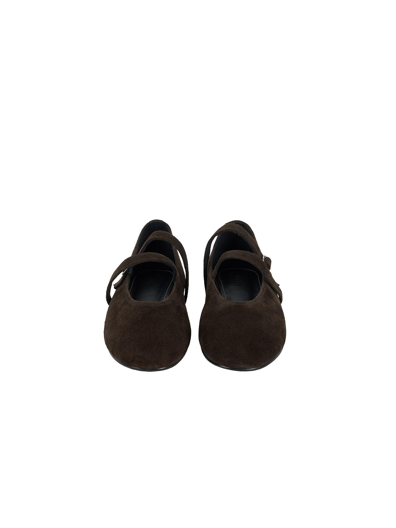 DOUBLE STRAP FLATS (SUEDE BROWN)