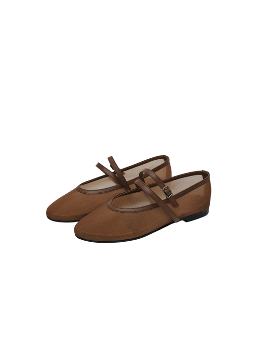 DOUBLE STRAP MESH FLAT (MESH BROWN)