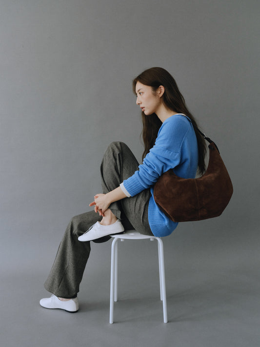 MOSSY HOBO BAG (SUEDE BROWN)