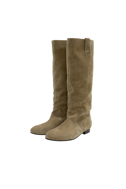FLOT LEATHER BOOTS (SUEDE KHAKI BROWN)