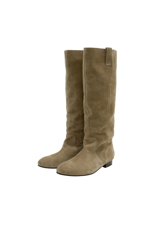 FLOT LEATHER BOOTS (SUEDE KHAKI BROWN)