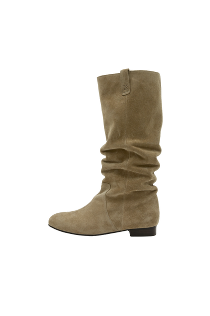 FLOT LEATHER BOOTS (SUEDE KHAKI BROWN)