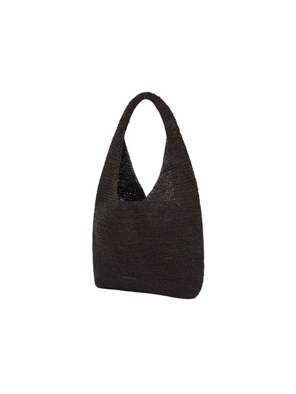 GRAIN RAFFIA BAG (MIX BROWN)