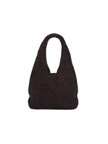 GRAIN RAFFIA BAG (MIX BROWN)