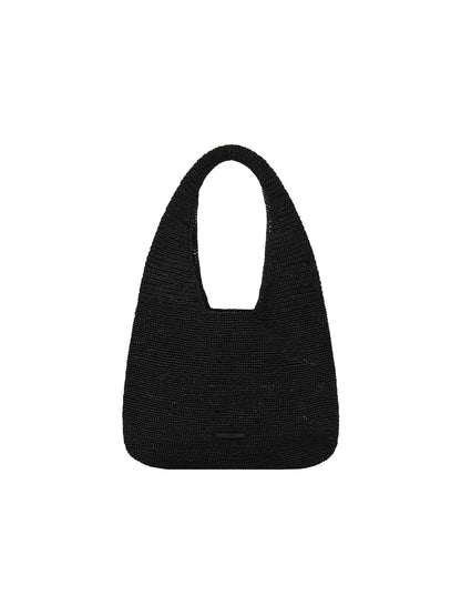 GRAIN RAFFIA BAG (SOFT BLACK)