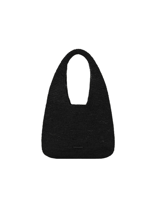 GRAIN RAFFIA BAG (SOFT BLACK)