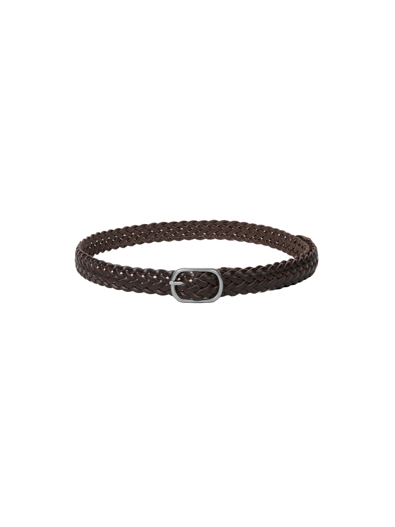 LIEN WOVEN LEATHER BELT (ORGAN BROWN)
