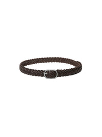 LIEN WOVEN LEATHER BELT (ORGAN BROWN)