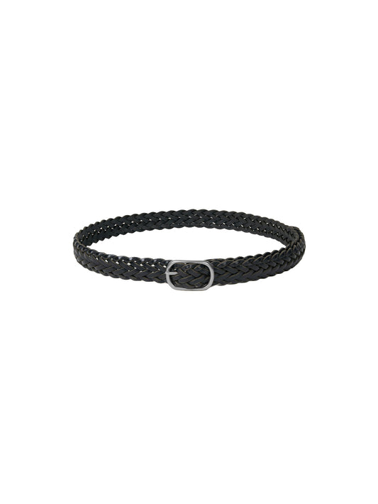 LIEN WOVEN LEATHER BELT (SOFT BLACK)
