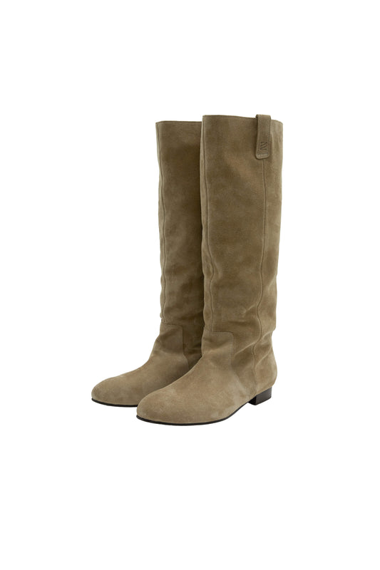FLOT LEATHER BOOTS (SUEDE KHAKI BROWN) - Atelier de LUMEN