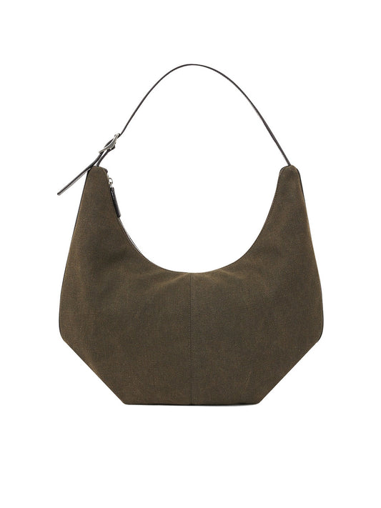 MOSSY HOBO BAG (CANVAS KHAKI) - Atelier de LUMEN