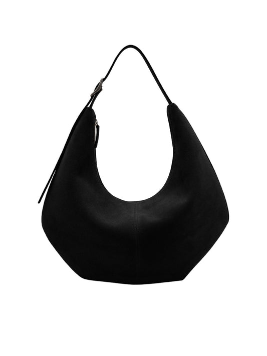 MOSSY HOBO BAG (SUEDE BLACK) - Atelier de LUMEN