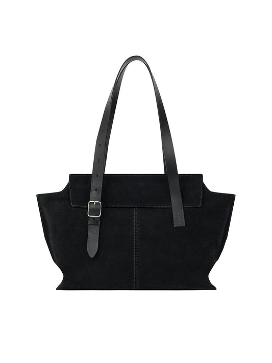NOTE BUCKLE BAG (SUEDE BLACK) - Atelier de LUMEN