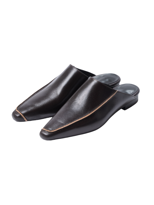 [LUMEN X IHNN] ASYMMETRIC EDGE MULES (ORGAN BROWN)