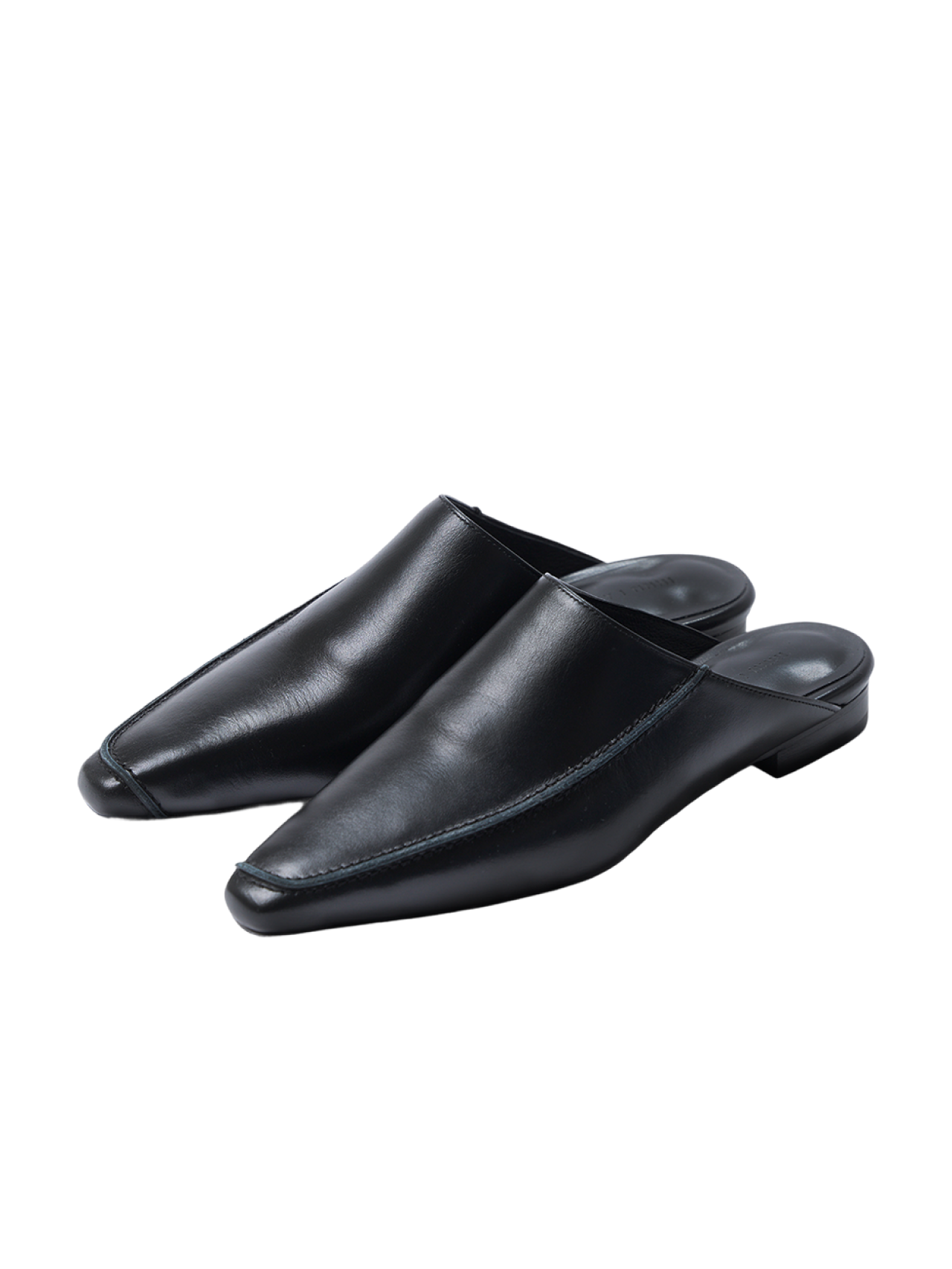 [LUMEN X IHNN] ASYMMETRIC EDGE MULES (SOFT BLACK)