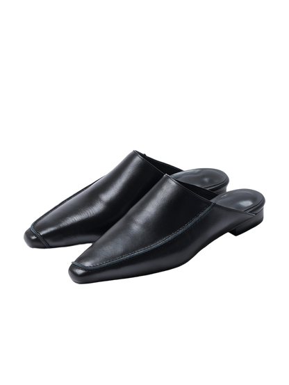 [LUMEN X IHNN] ASYMMETRIC EDGE MULES (SOFT BLACK)