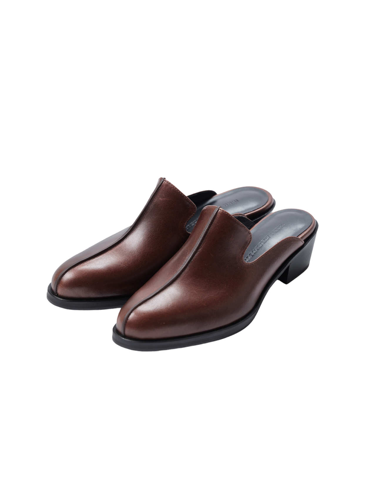 [LUMEN X IHNN] WESTERN HEELED MULES (OAK BROWN)