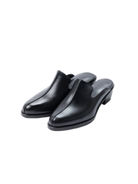 [LUMEN X IHNN] WESTERN HEELED MULES (SOFT BLACK)