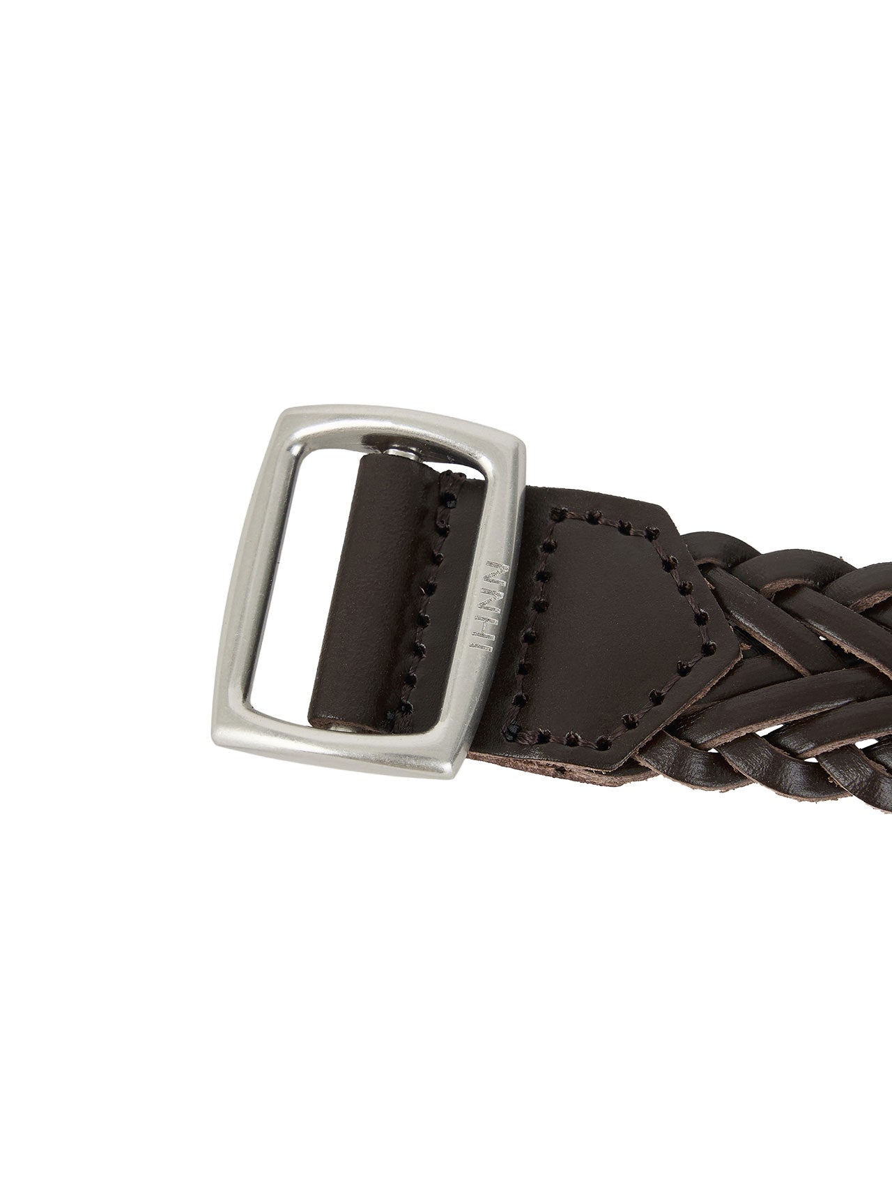 [LUMEN X IHNN] WOVEN LEATHER BELT (ORGAN BROWN)