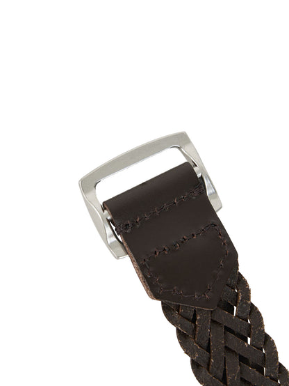 [LUMEN X IHNN] WOVEN LEATHER BELT (ORGAN BROWN)