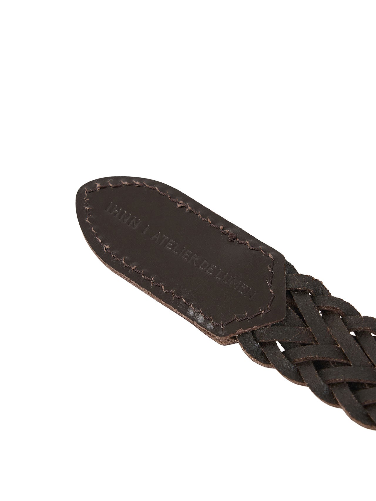 [LUMEN X IHNN] WOVEN LEATHER BELT (ORGAN BROWN)