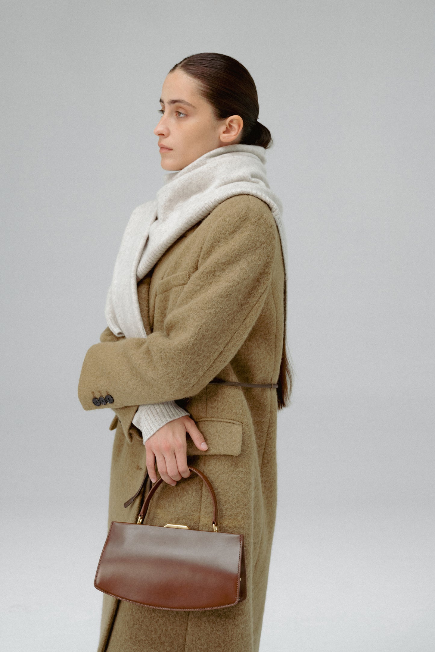 LUNE FORME TOTE BAG (OAK BROWN)