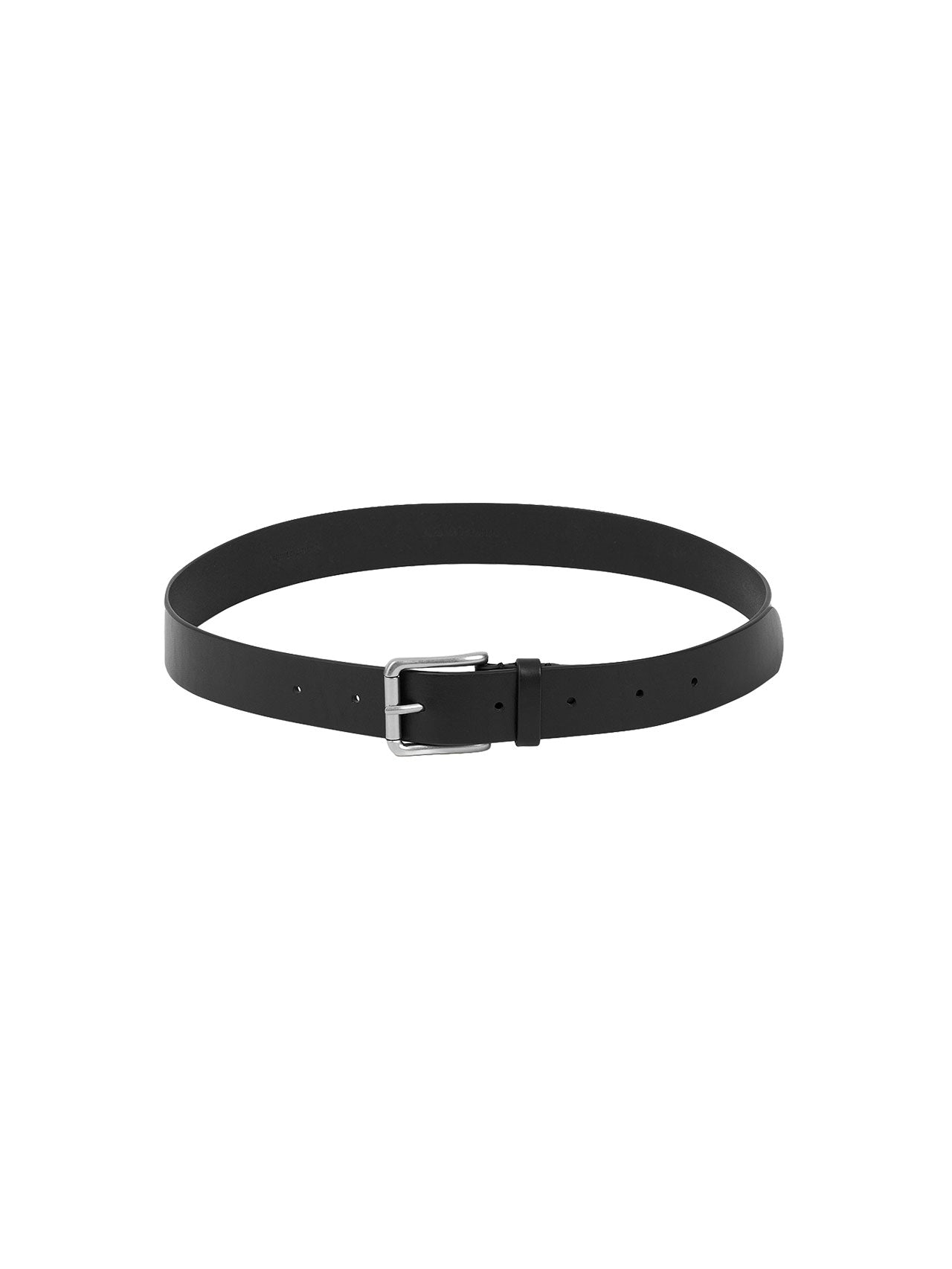 SQUARE LEATHER BELT (SOFT BLACK)