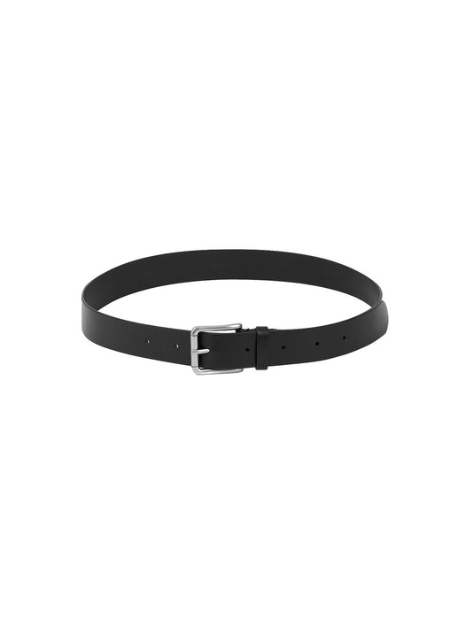 MEN'S SQUARE LEATHER BELT (SOFT BLACK)