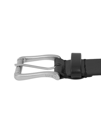 SQUARE LEATHER BELT (SOFT BLACK)