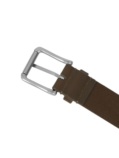 MEN'S SQUARE LEATHER BELT (KHAKI BROWN)