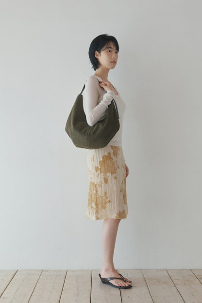 MOSSY HOBO BAG (CANVAS KHAKI)