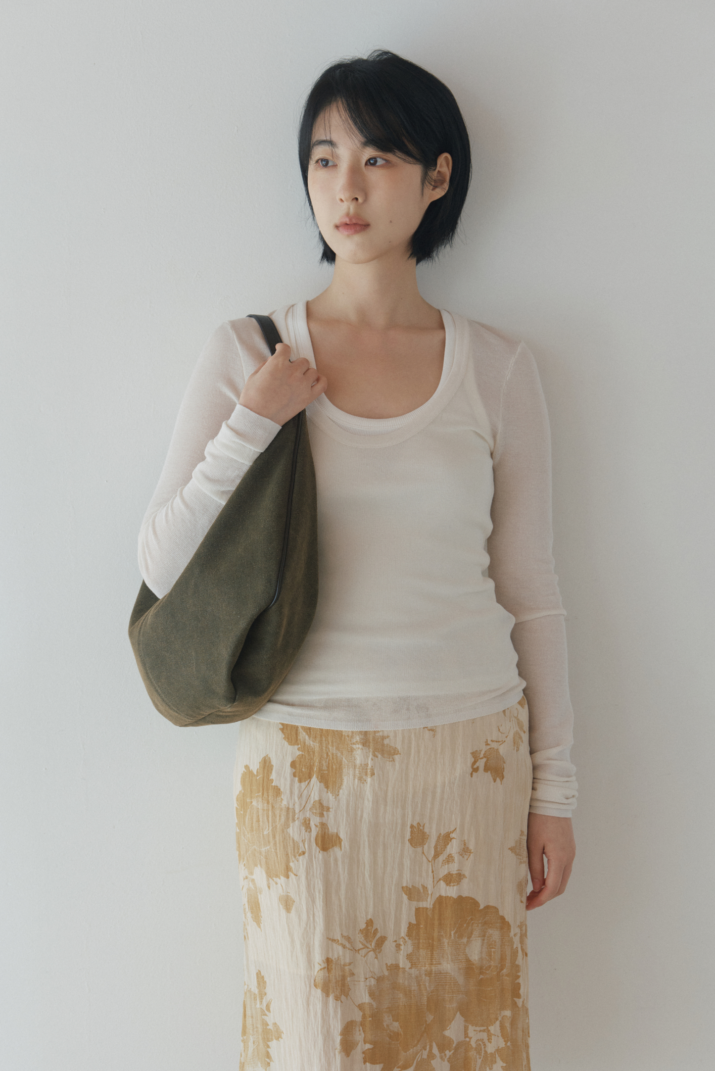 MOSSY HOBO BAG (CANVAS KHAKI)