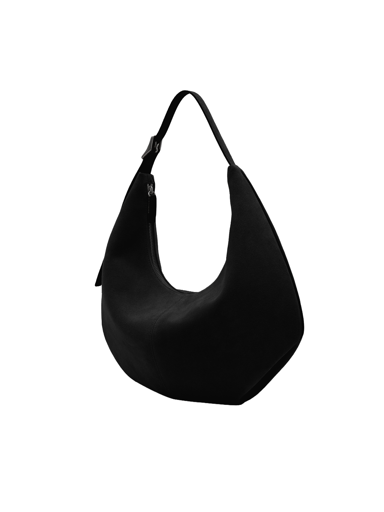 MOSSY HOBO BAG (SUEDE BLACK)