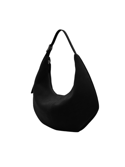 MOSSY HOBO BAG (SUEDE BLACK)