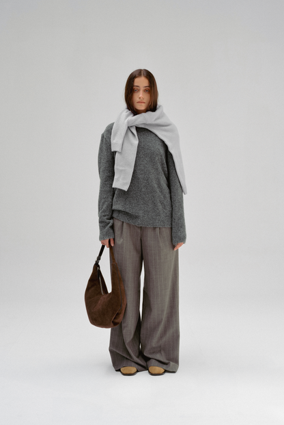 MOSSY HOBO BAG (SUEDE BROWN)
