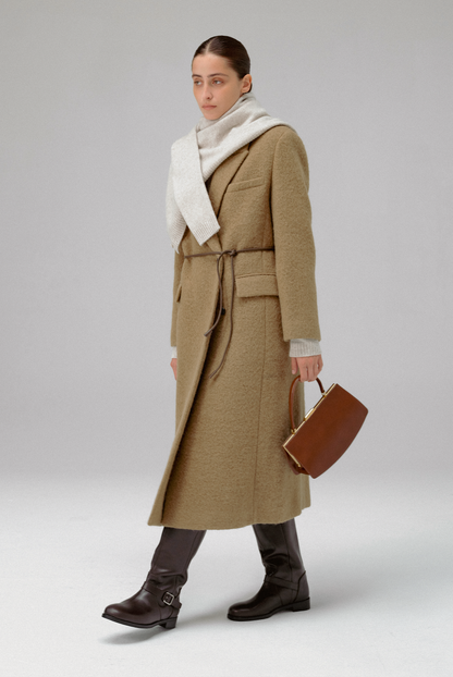 NOIR BUCKLE STRAP LEATHER BOOTS (ORGAN BROWN)