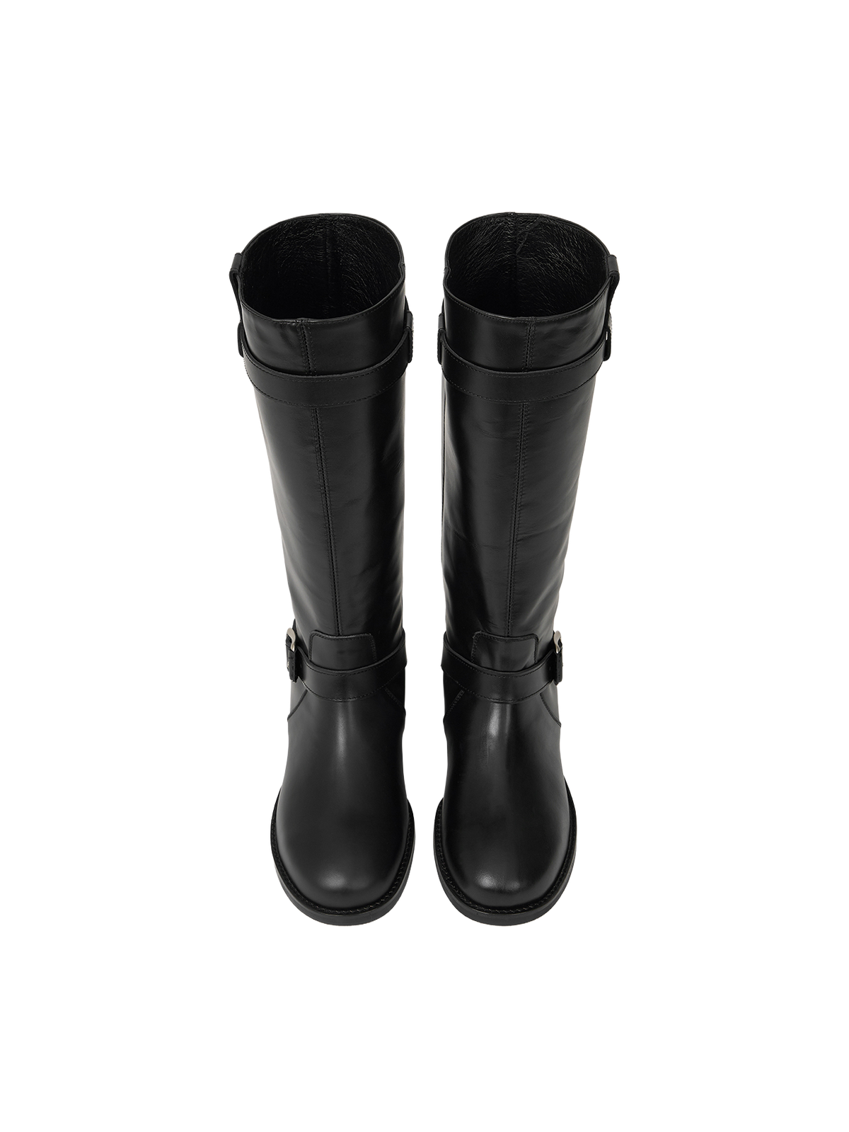 NOIR BUCKLE STRAP LEATHER BOOTS (SOFT BLACK) - Atelier de LUMEN