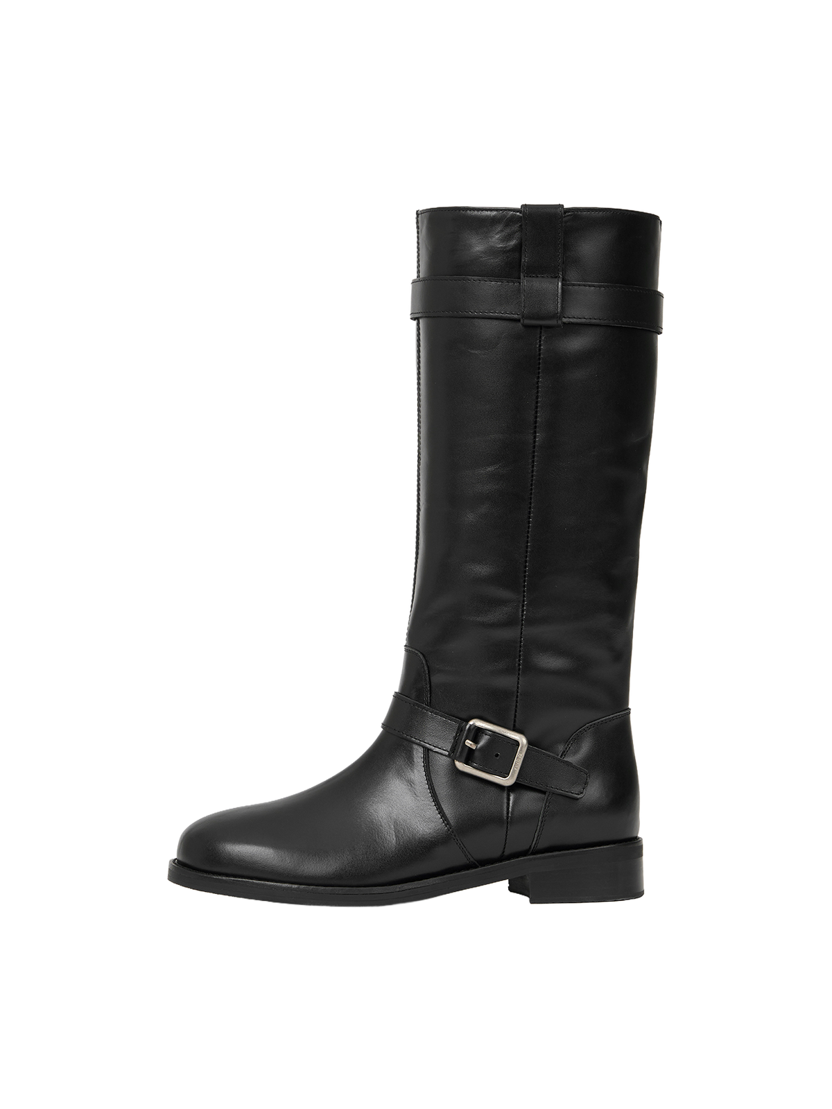 NOIR BUCKLE STRAP LEATHER BOOTS (SOFT BLACK) - Atelier de LUMEN