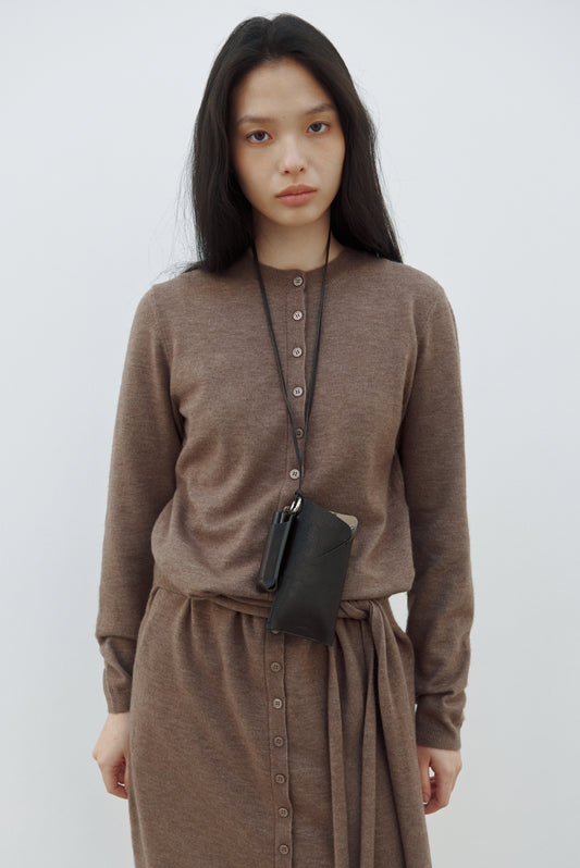 OPEN GLASSES CASE (DARK BROWN)